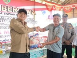 Gunakan Combine Harvester, Bupati Panen Raya Padi Bersama Masyarakat Kalamus